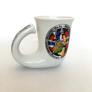 Ola Nesje AB Sweden Novelty Viking Horn Mug Drinking Toasts Skal Salute Prost